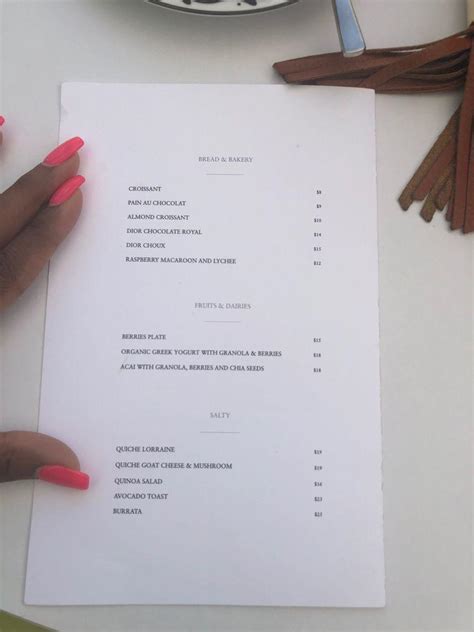 café dior menu|dior cafe miami menu prices.